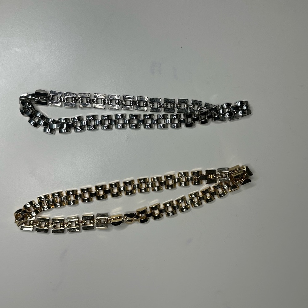 ZARA a Bundle of Silver and Gold Chain Necklaces